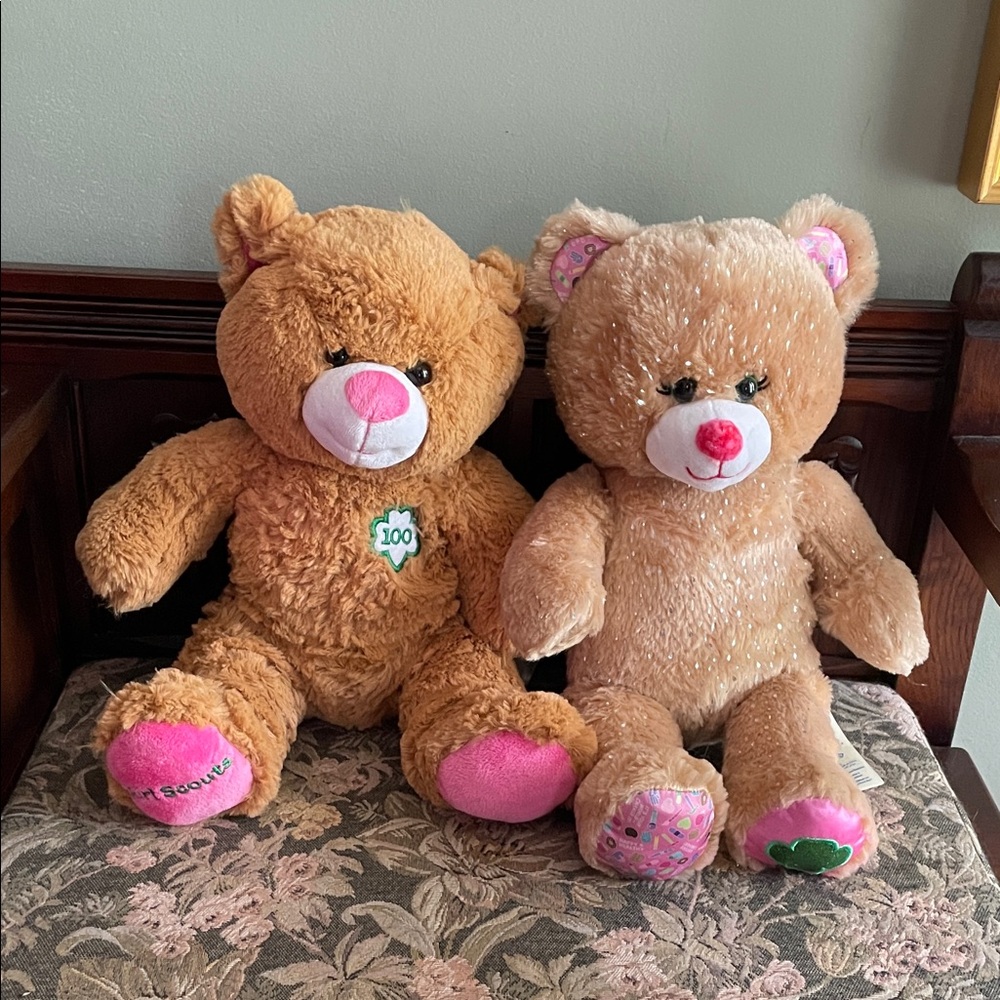 Two Girl Scout Build-A-Bears Teddy Bear Set
